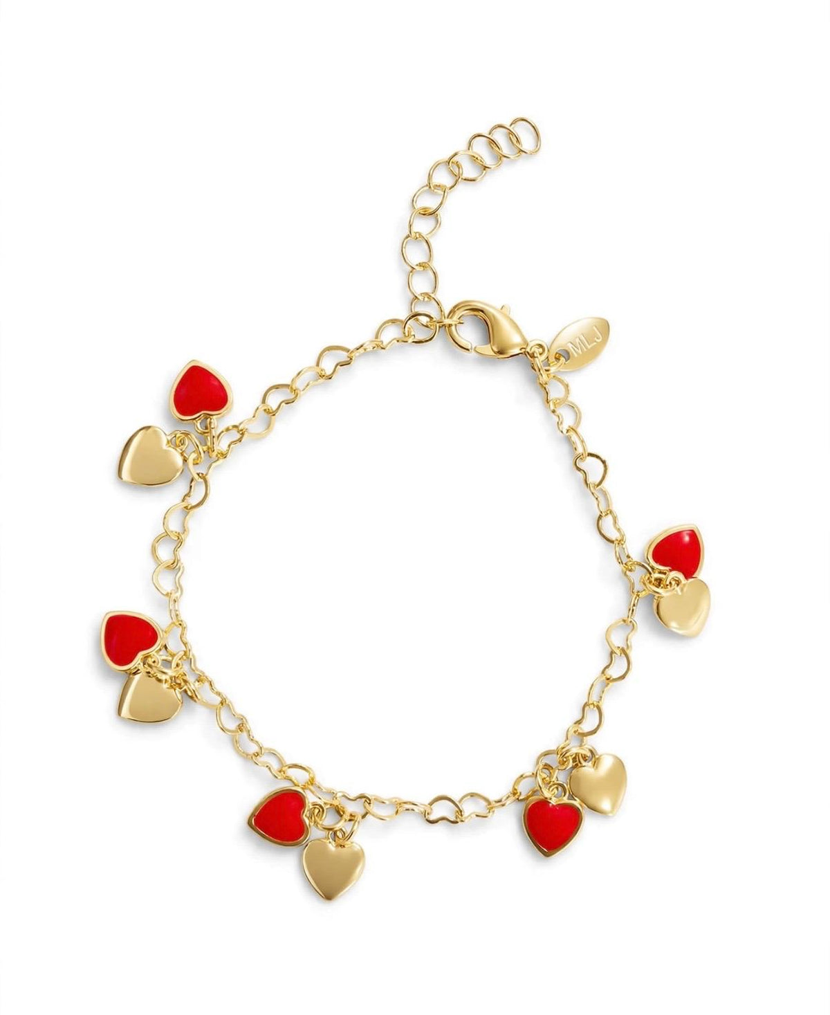 Double Enamel Heart Bracelet