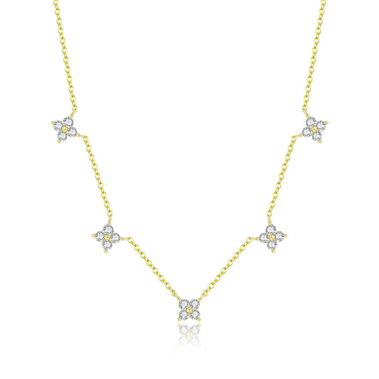 Four Point Floral Necklace
