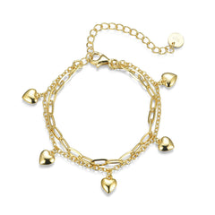Gold Double Heart Bracelet