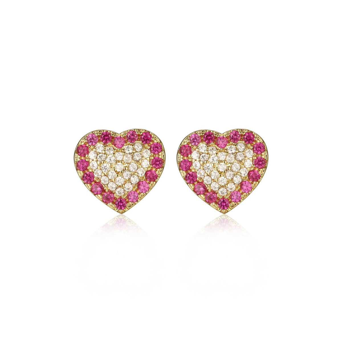 Lined Colored Heart Studs