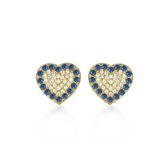 Lined Colored Heart Studs