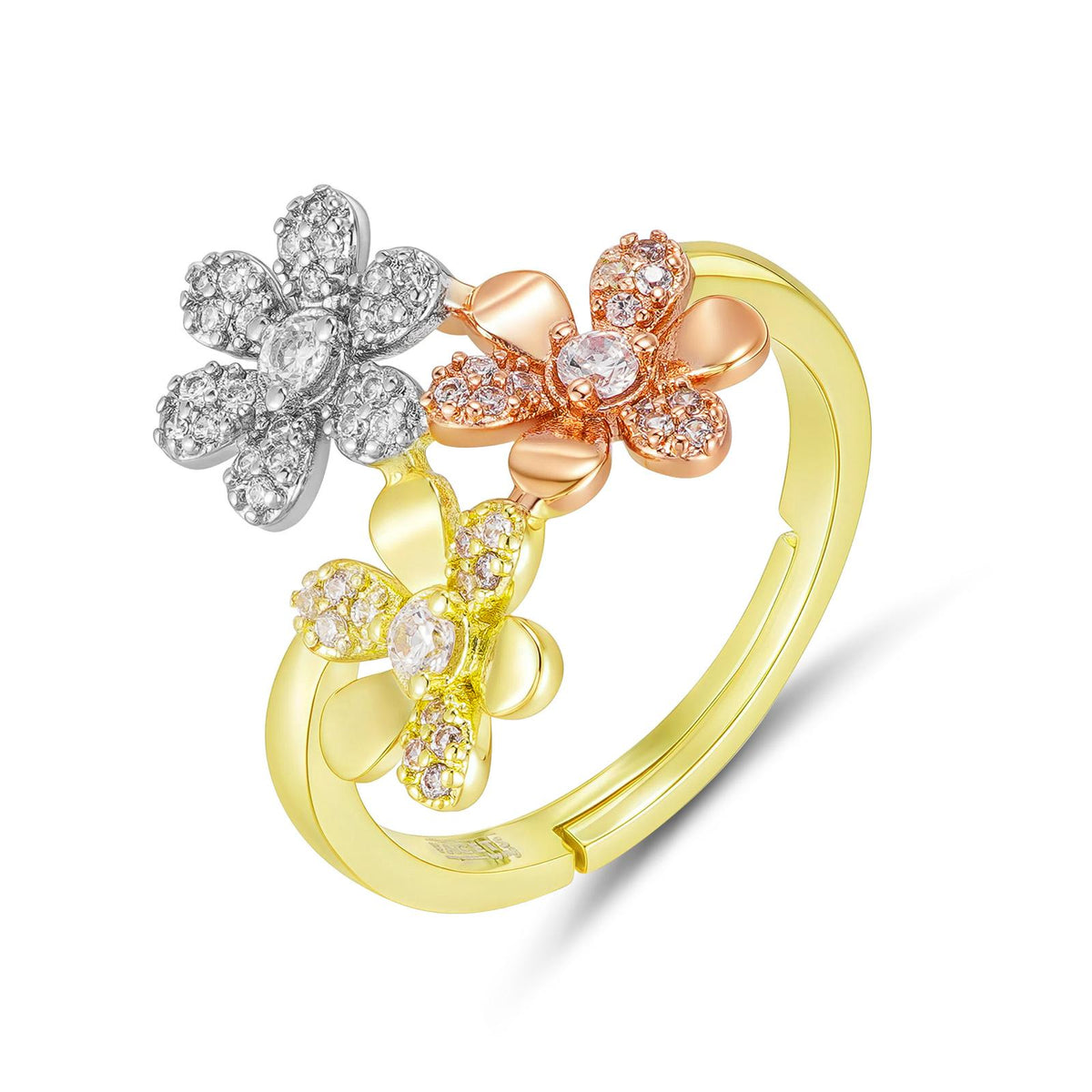 Tricolor Floral Ring