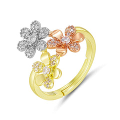 Tricolor Floral Ring