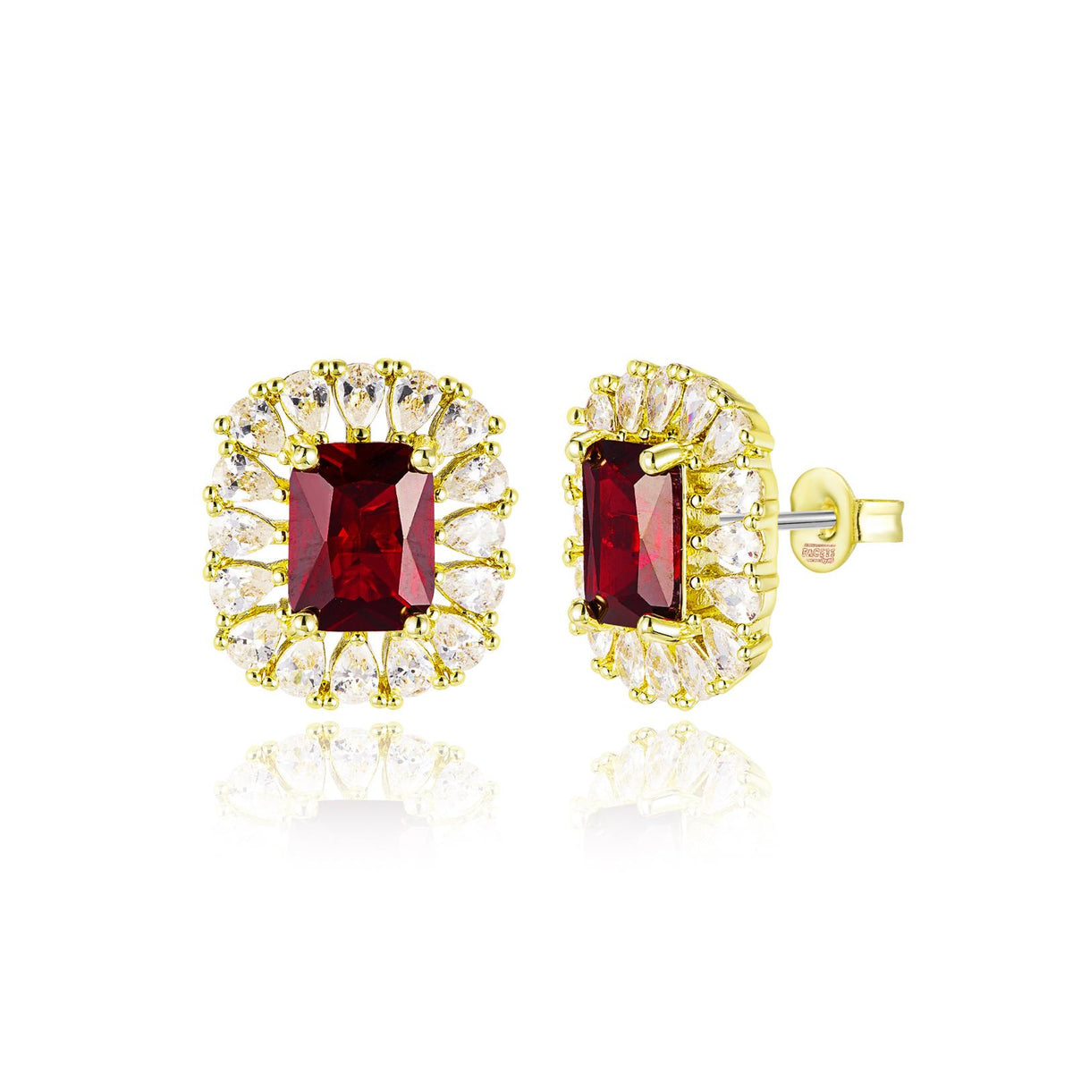 Rectangle Stone Stud Earrings