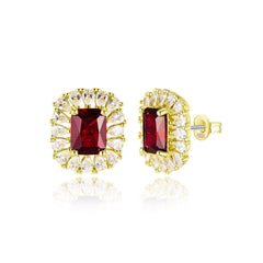 Rectangle Stone Stud Earrings