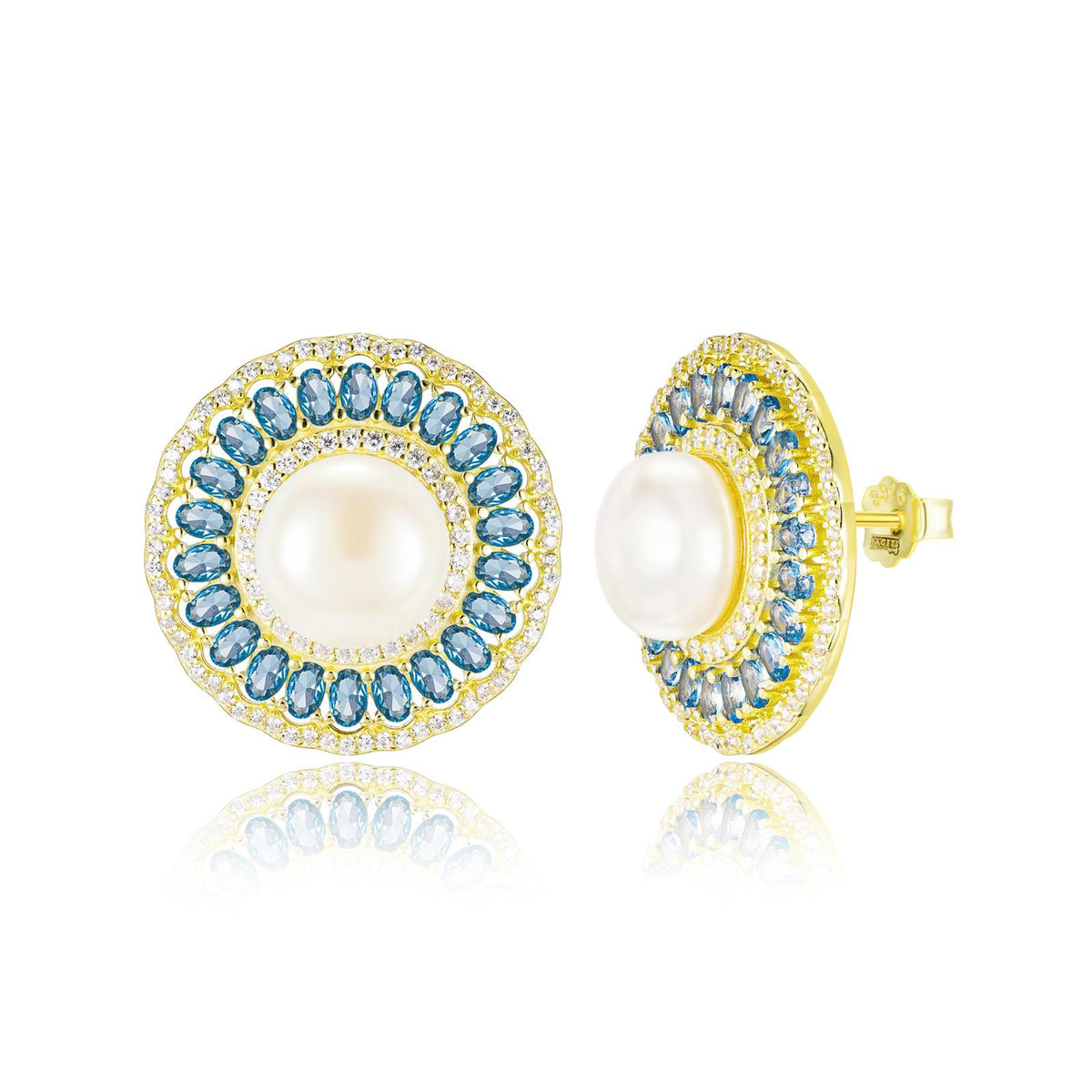 Colored Pearl Stud Earrings