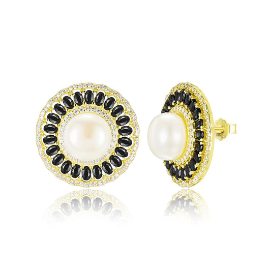 Colored Pearl Stud Earrings