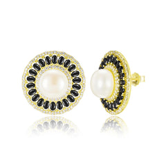 Colored Pearl Stud Earrings