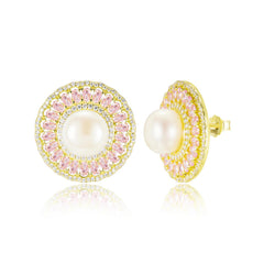 Colored Pearl Stud Earrings