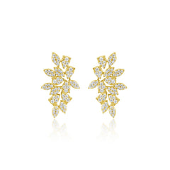 Pave Leaf Earrings