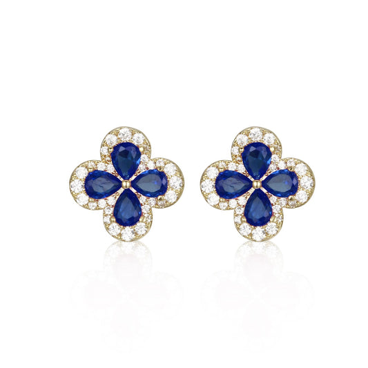 Colored Clover Stud Earrings