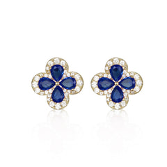 Colored Clover Stud Earrings