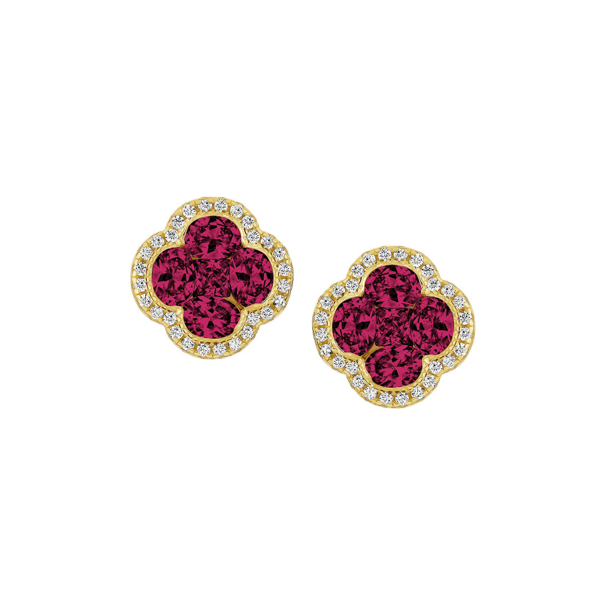 Radiant Clover Stud Earrings
