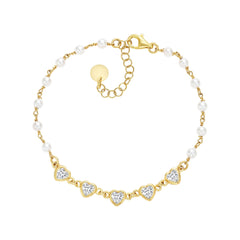 Pearl Heart Mix Bracelet