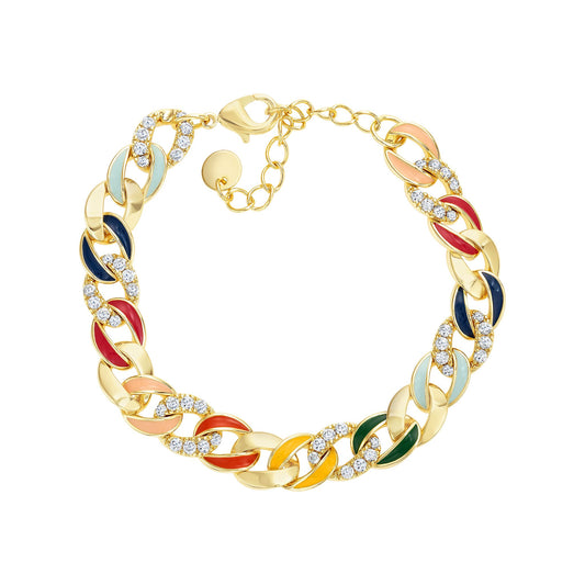 Statement Colored Link Bracelet