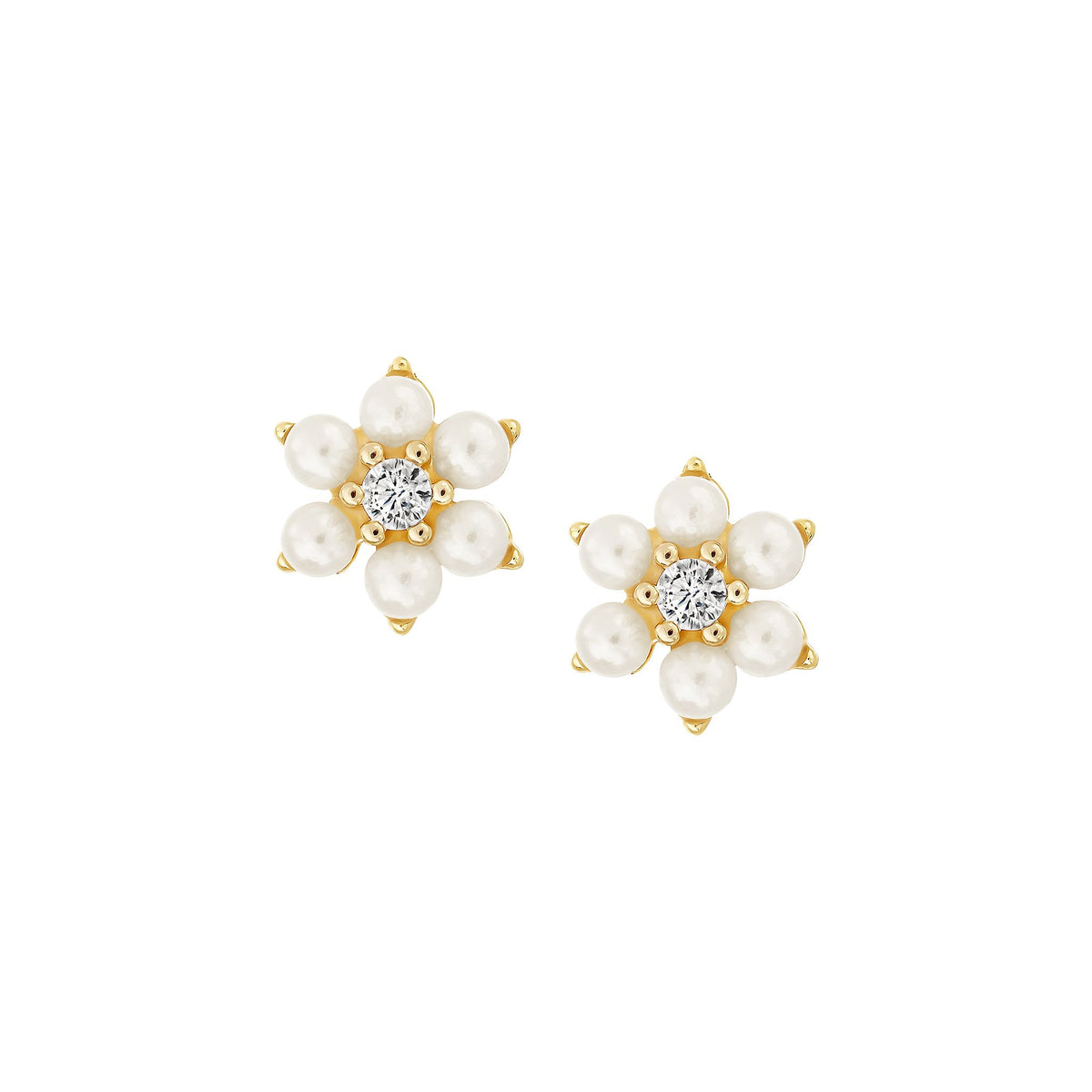 Pearl Flower Cluster Stud Earrings
