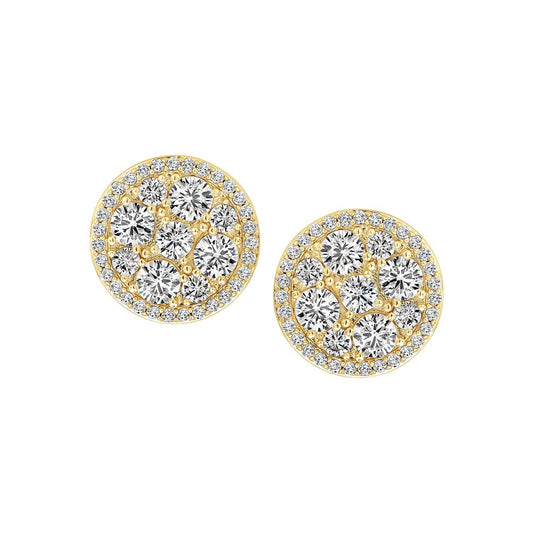Bold Diamond Circle Stud Earring