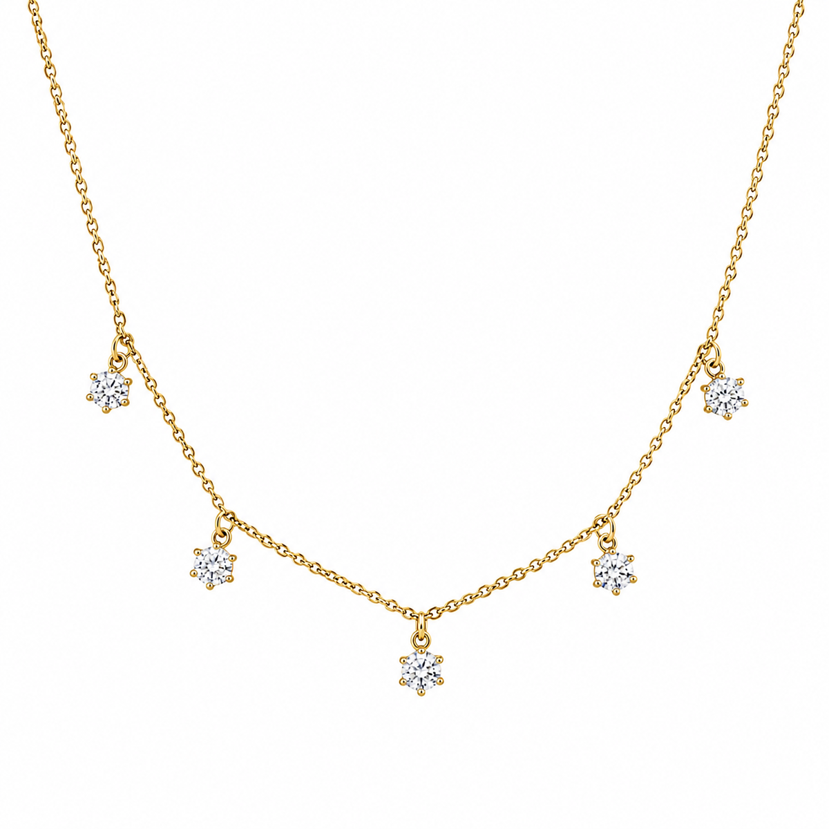 Dainty Five Drop Necklace