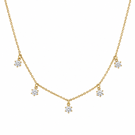 Dainty Five Drop Necklace