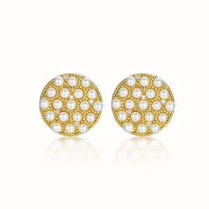 Oversized Gold Pearl Studs