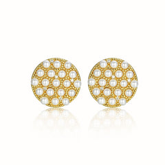 Oversized Gold Pearl Studs