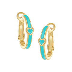 Enamel Heart Hoops