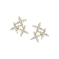 Triple Marquise Floral Stud Earrings