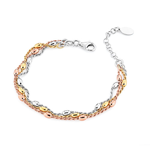 Tricolor Oval Bracelet