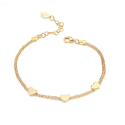 Gold Heart Chain Bracelet