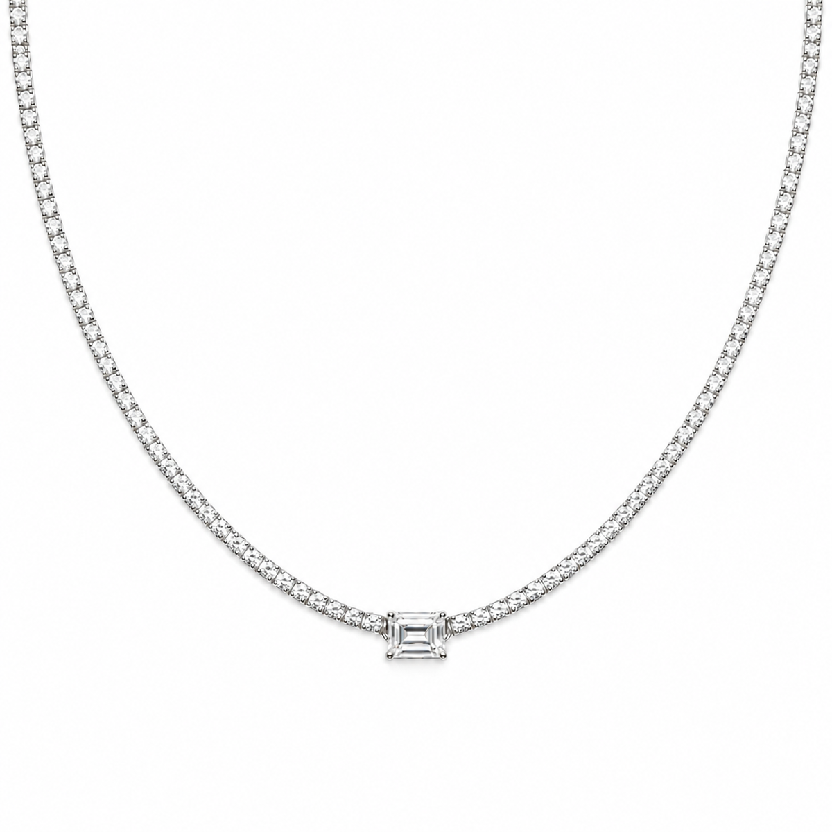 Rectangle Tennis Necklace