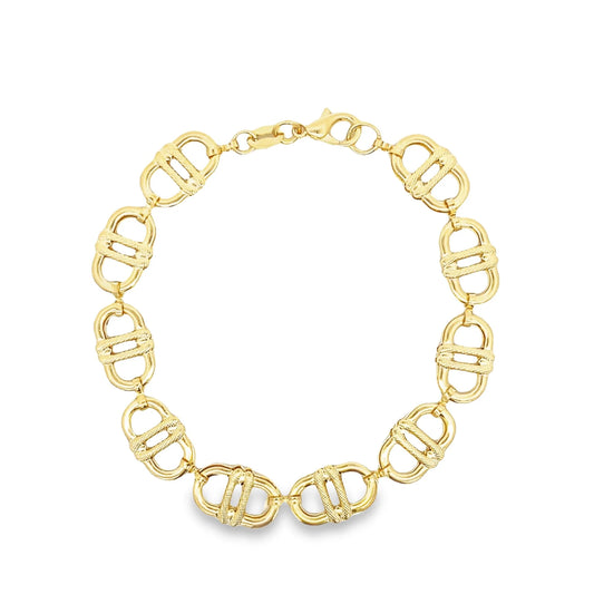 Puffed Mariner Anchor Link Bracelet