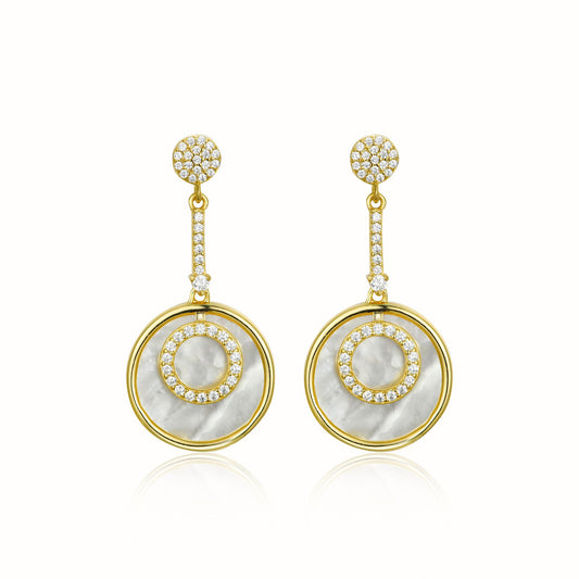 Gold Drop Circular Earrings