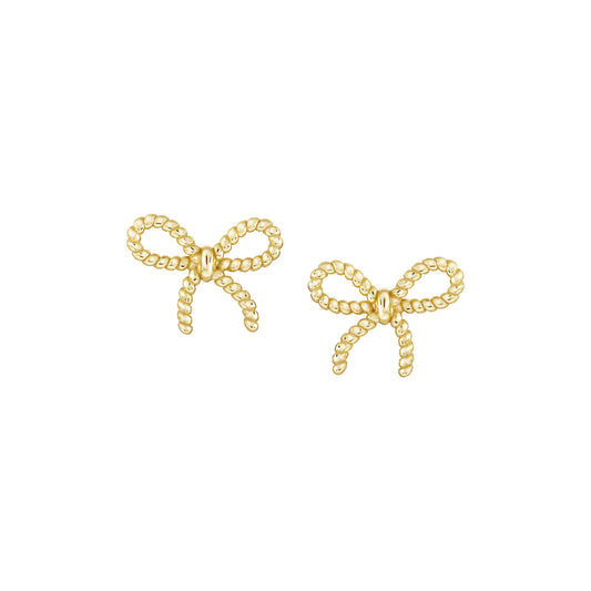 Ribbed Dainty Bowtie Studs