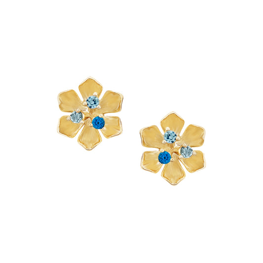 Floral Three Stone Stud