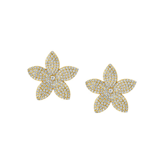 Pave Floral Studs