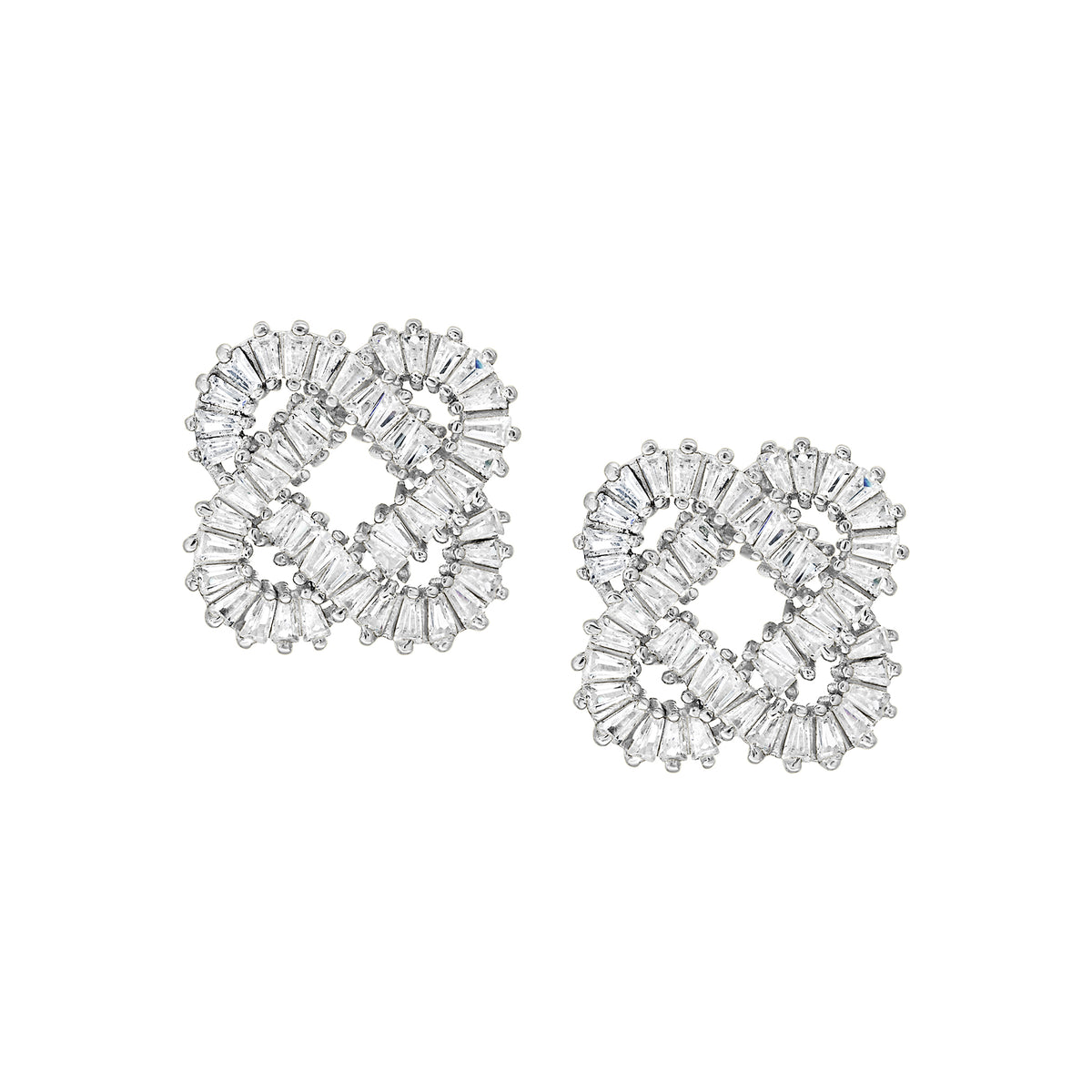 Baguette Knot Stud Earrings