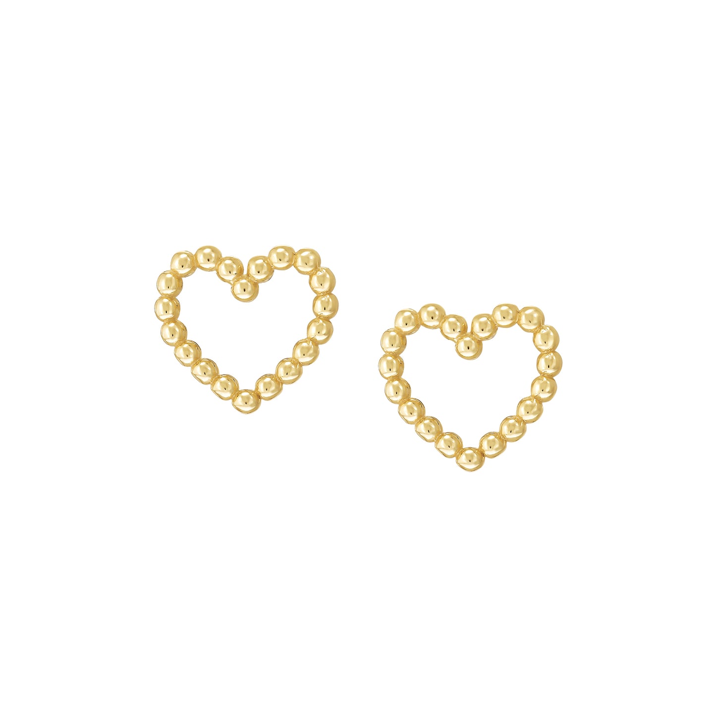 Beaded Open Heart Studs