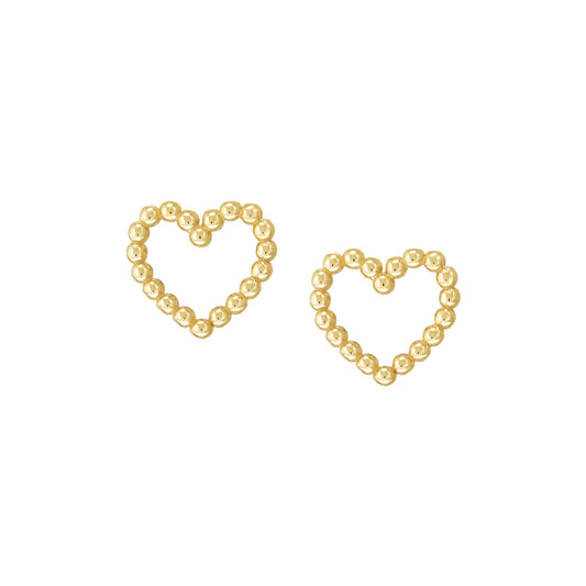 Beaded Open Heart Studs