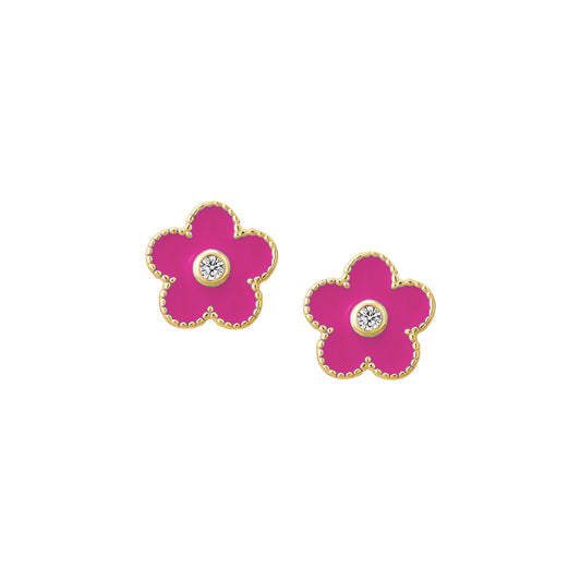 Enamel Floral Studs