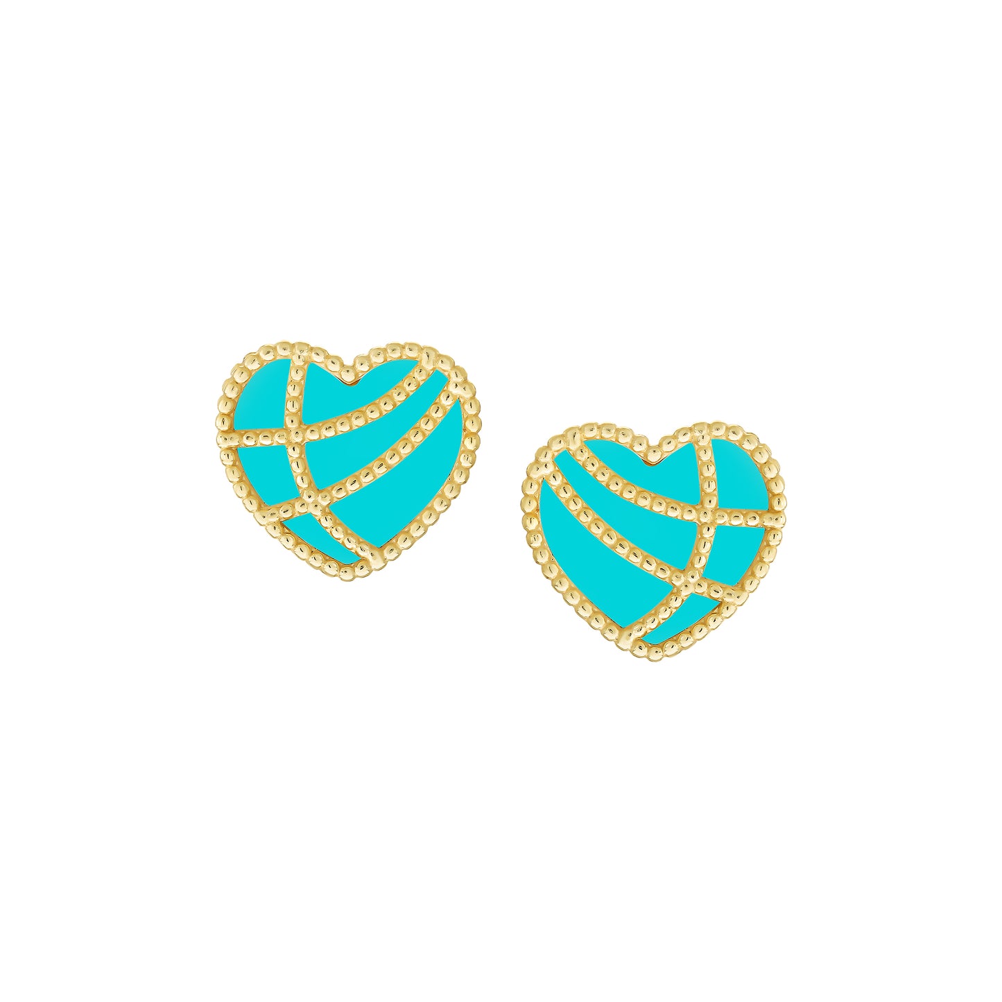 Lined Heart Studs