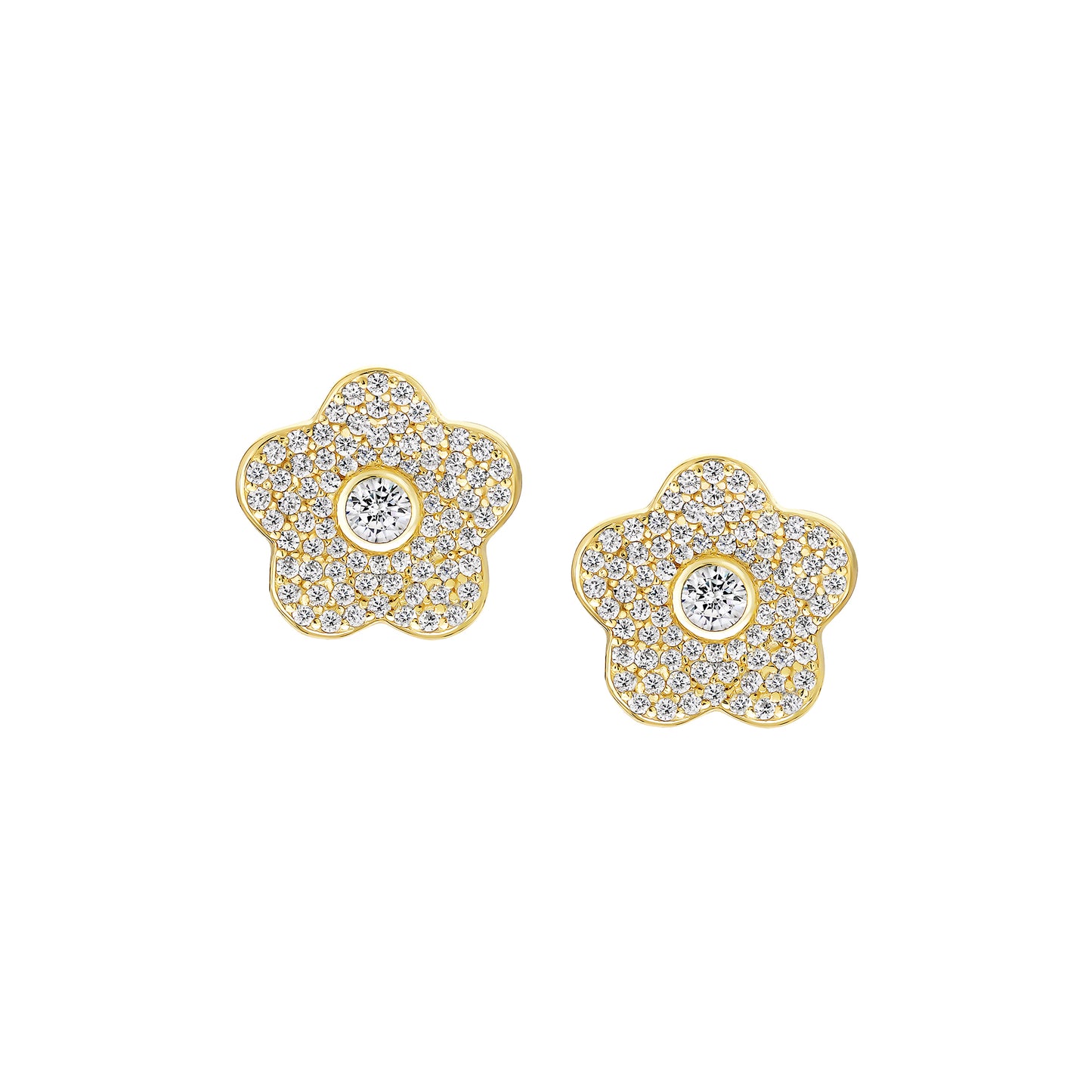 Classic Pave Floral Studs