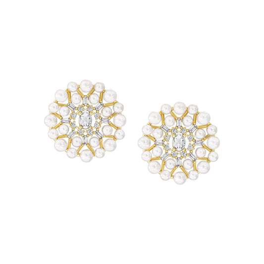 Pop Of Color Pearl Studs