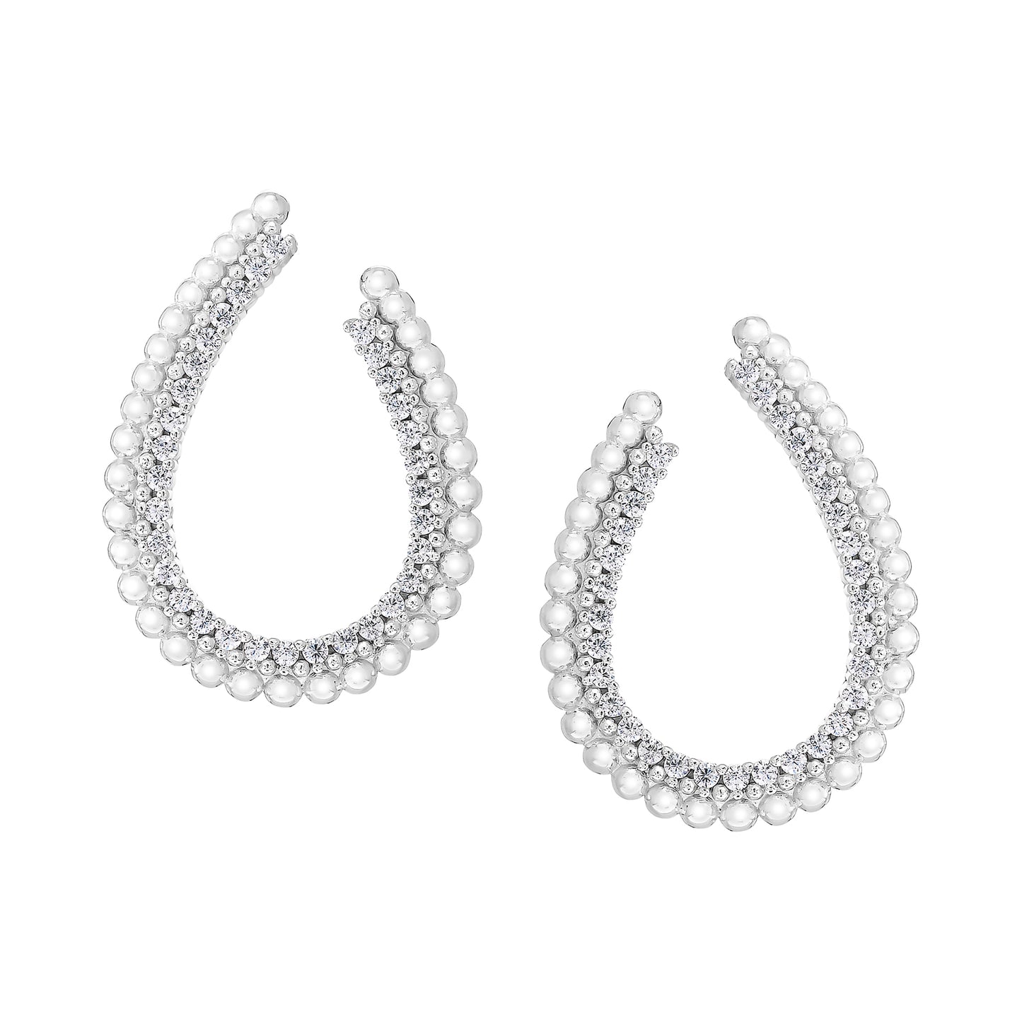 Beaded J Hoop Earrings