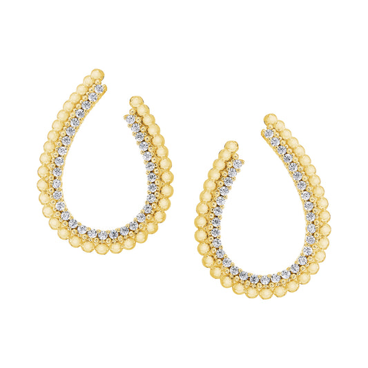 Beaded J Hoop Earrings