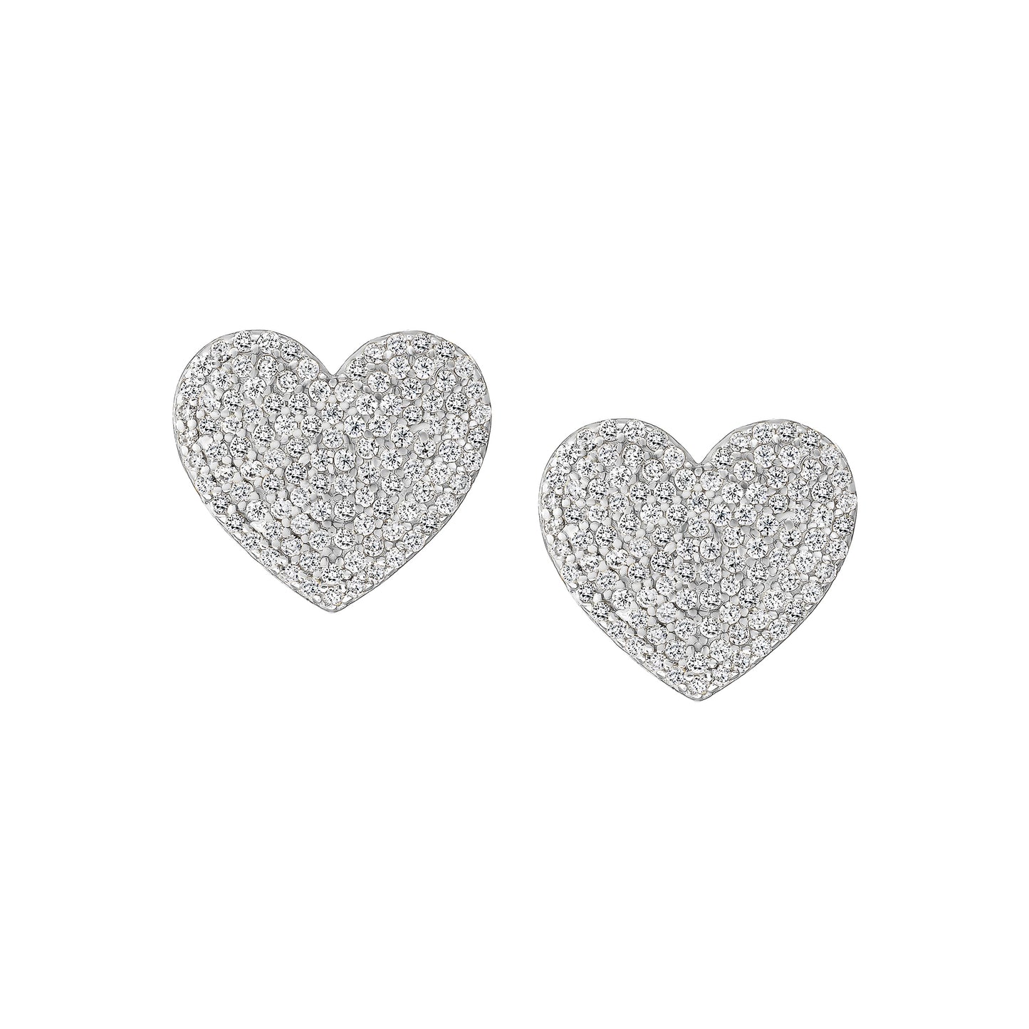 Pave Heart Studs