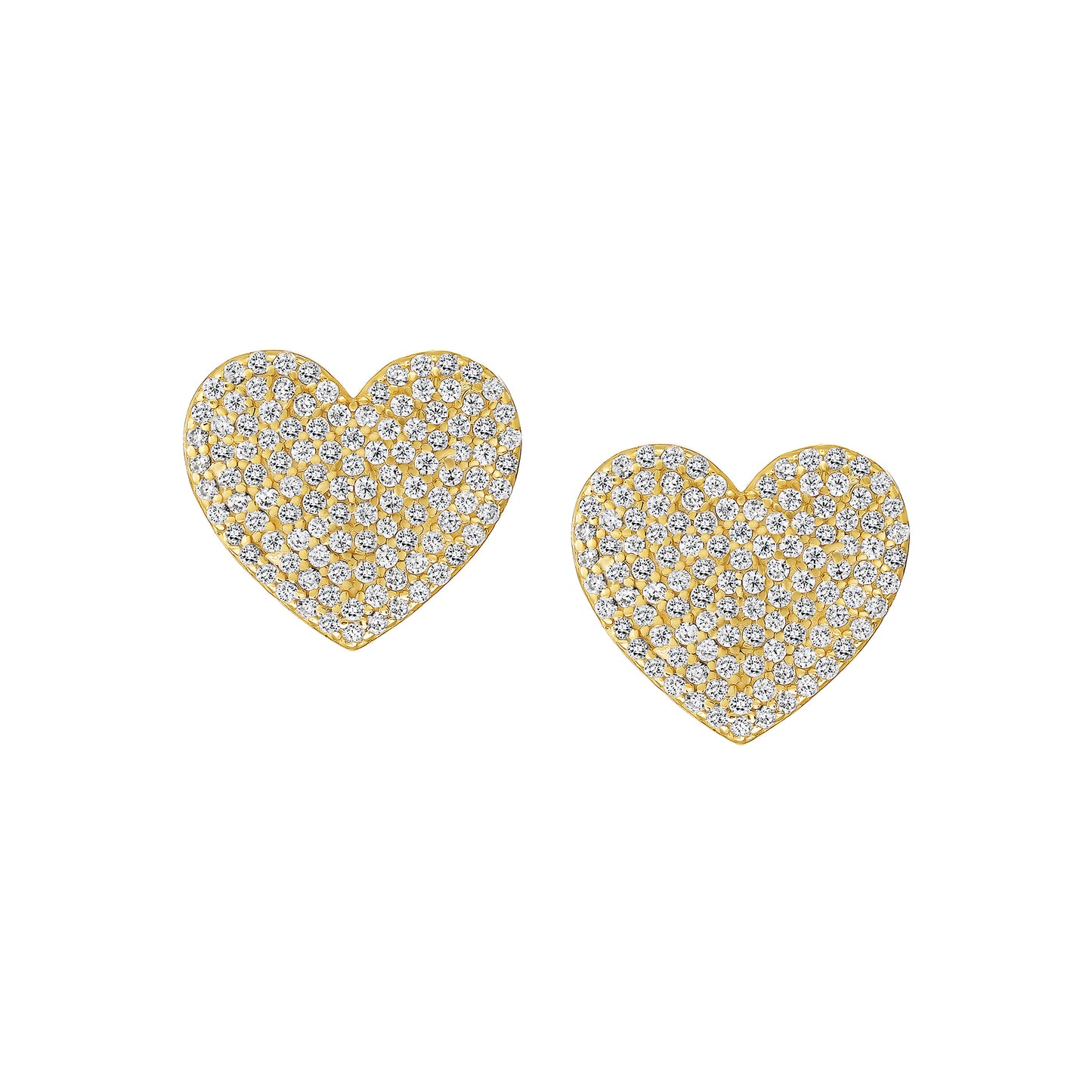 Pave Heart Studs