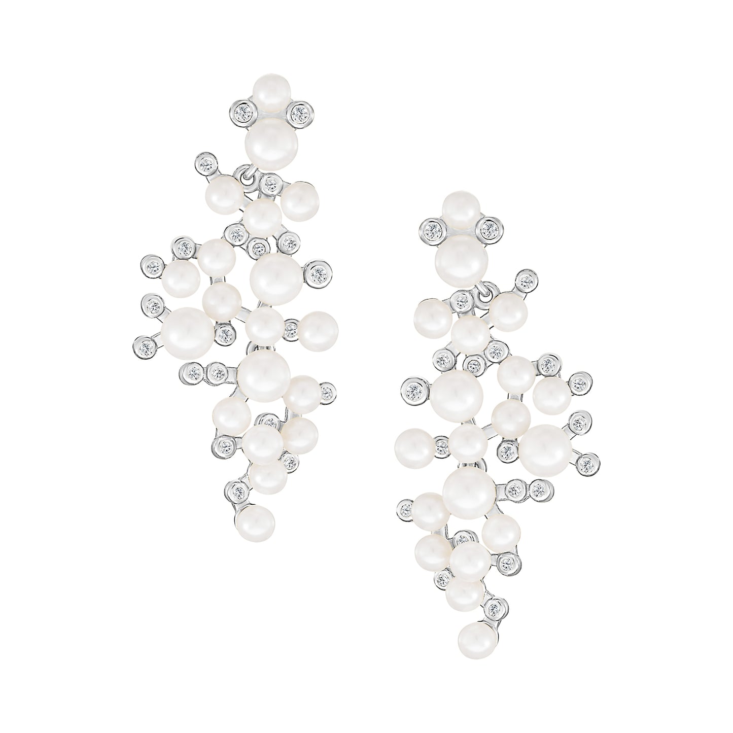 Cluster Pearl Drop Earrings