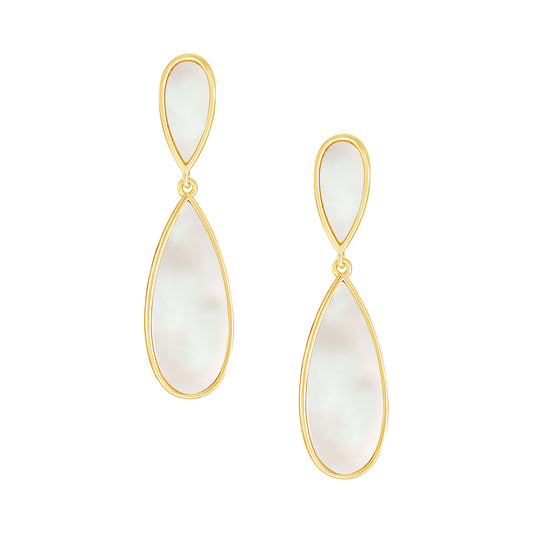 Double Mother Of Pearl Teardrop Earrings