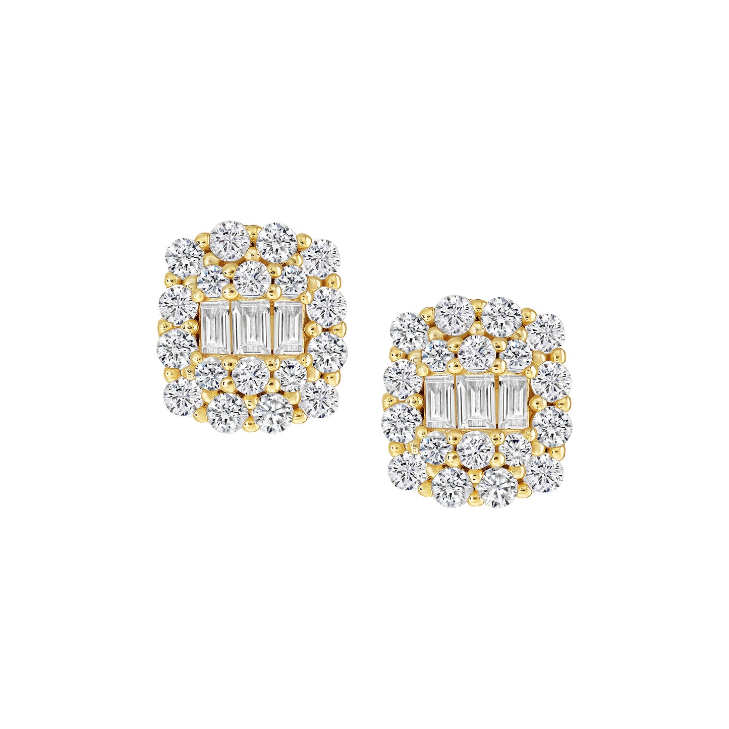 Squared Baguette Studs