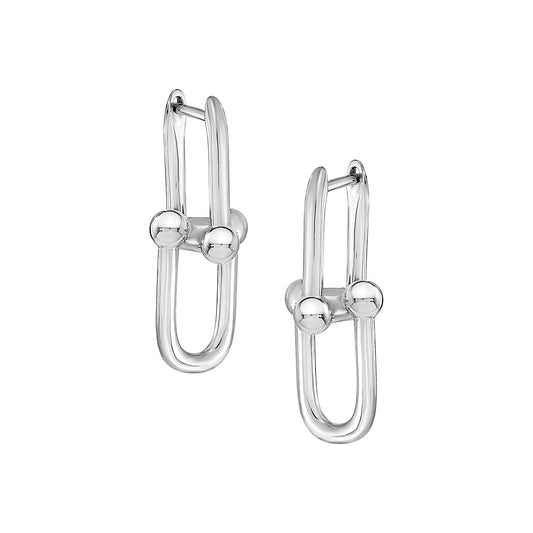 Intertwined Link Hoop Earrings